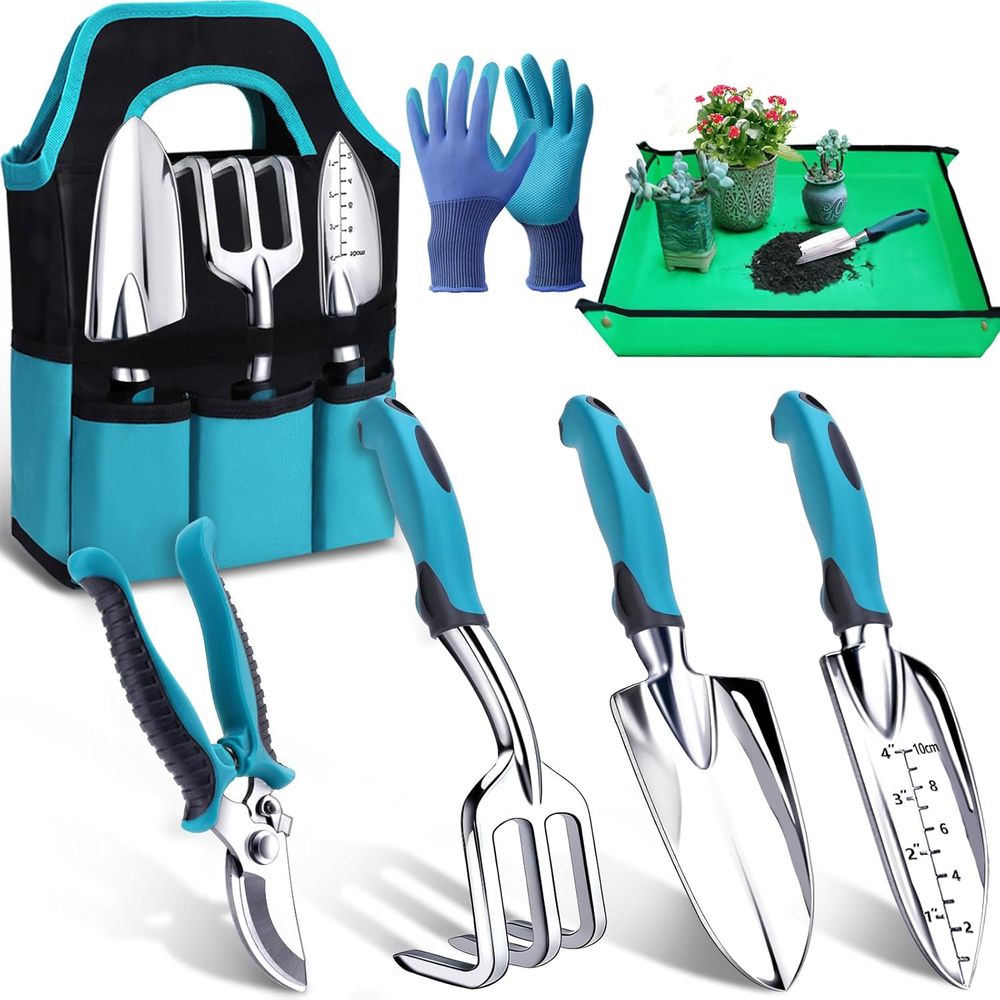 Gardening Tools Essential - Durable 7-Piece Gardening Tool Set with