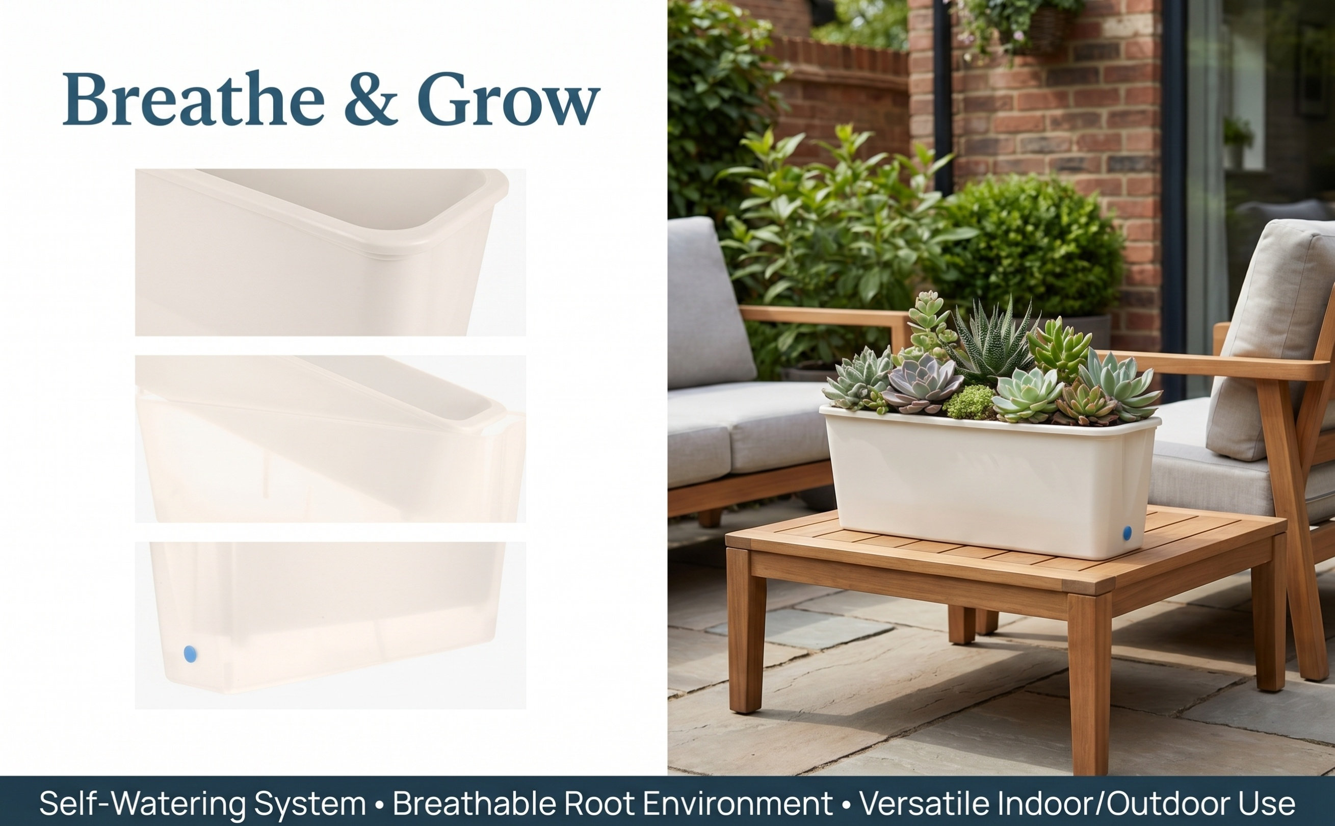 Rectangle Self Watering Narrow - Self-Watering Planter recension och pris