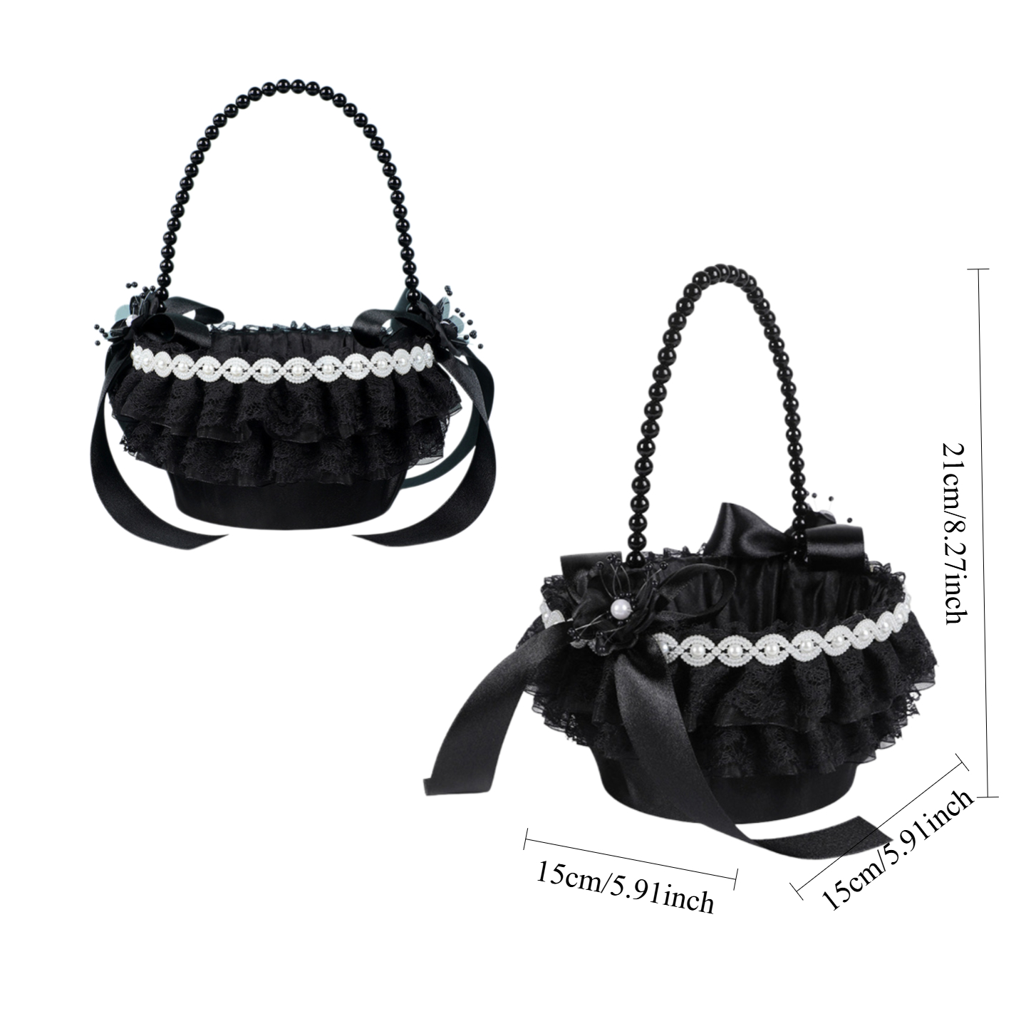2 Pcs Wedding Black Flower Bas - Gardening Tools Girls recension och pris